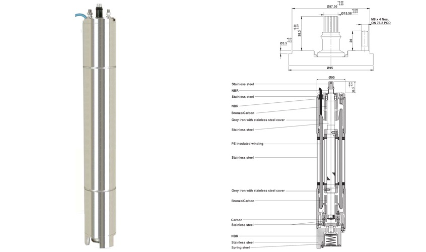 4 Submersible Motors (Water Filled)
